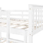 Modern White Full Over Full Bunk Bed With Two Drawers By Homeroots | Beds | Modishstore - 7