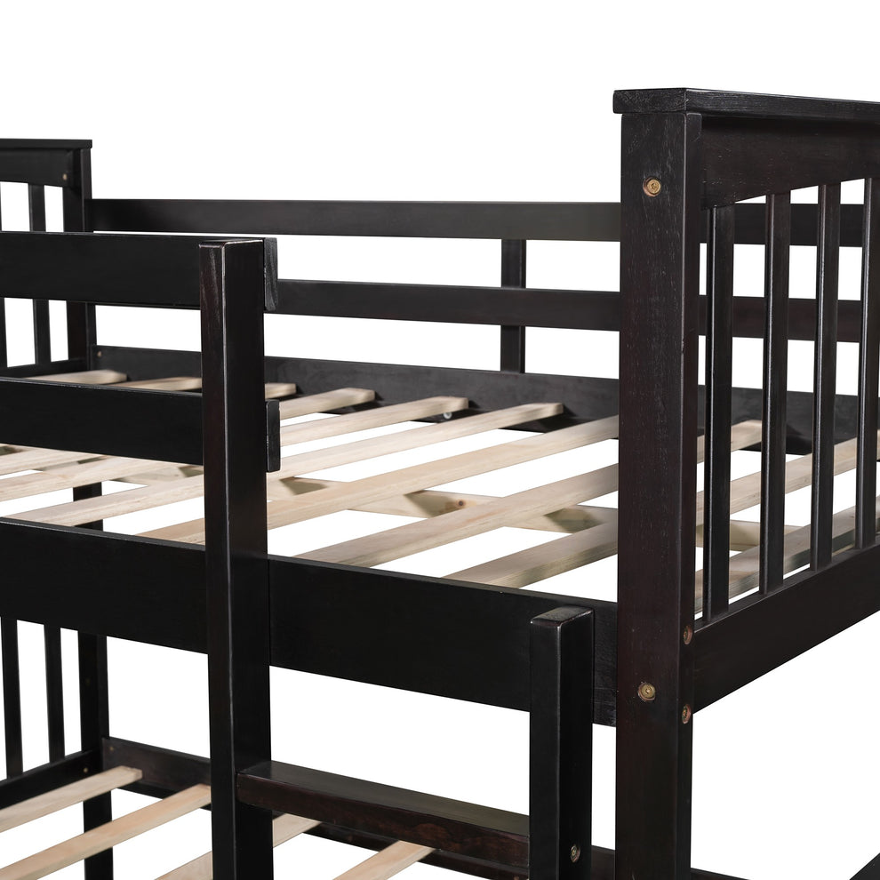 Modern White Full Over Full Bunk Bed With Two Drawers By Homeroots | Beds | Modishstore - 24