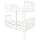 Full Over Full Bunk Bed With Ladder For Bedroom, Guest Room Furniture-White By Homeroots | Beds | Modishstore - 4
