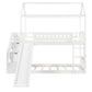 White Twin Over Twin Playhouse Styled Bunk Bed By Homeroots | Beds | Modishstore - 3