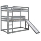 Gray Triple Bunk Twin Sized Bed With Slide By Homeroots | Beds | Modishstore - 6
