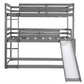 Gray Triple Bunk Twin Sized Bed With Slide By Homeroots | Beds | Modishstore - 8