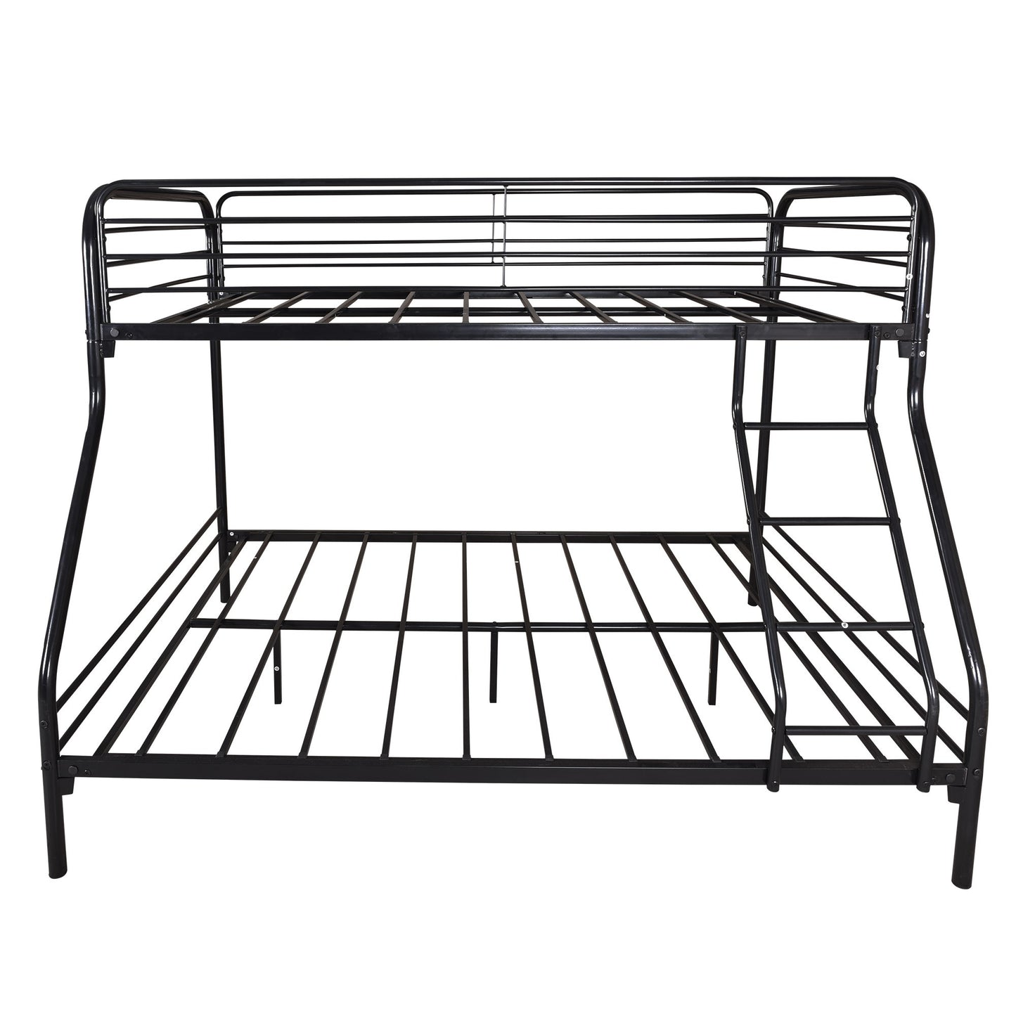 Black Heavy Duty Twin Over Full Metal Bunk Bed By Homeroots | Beds | Modishstore - 5