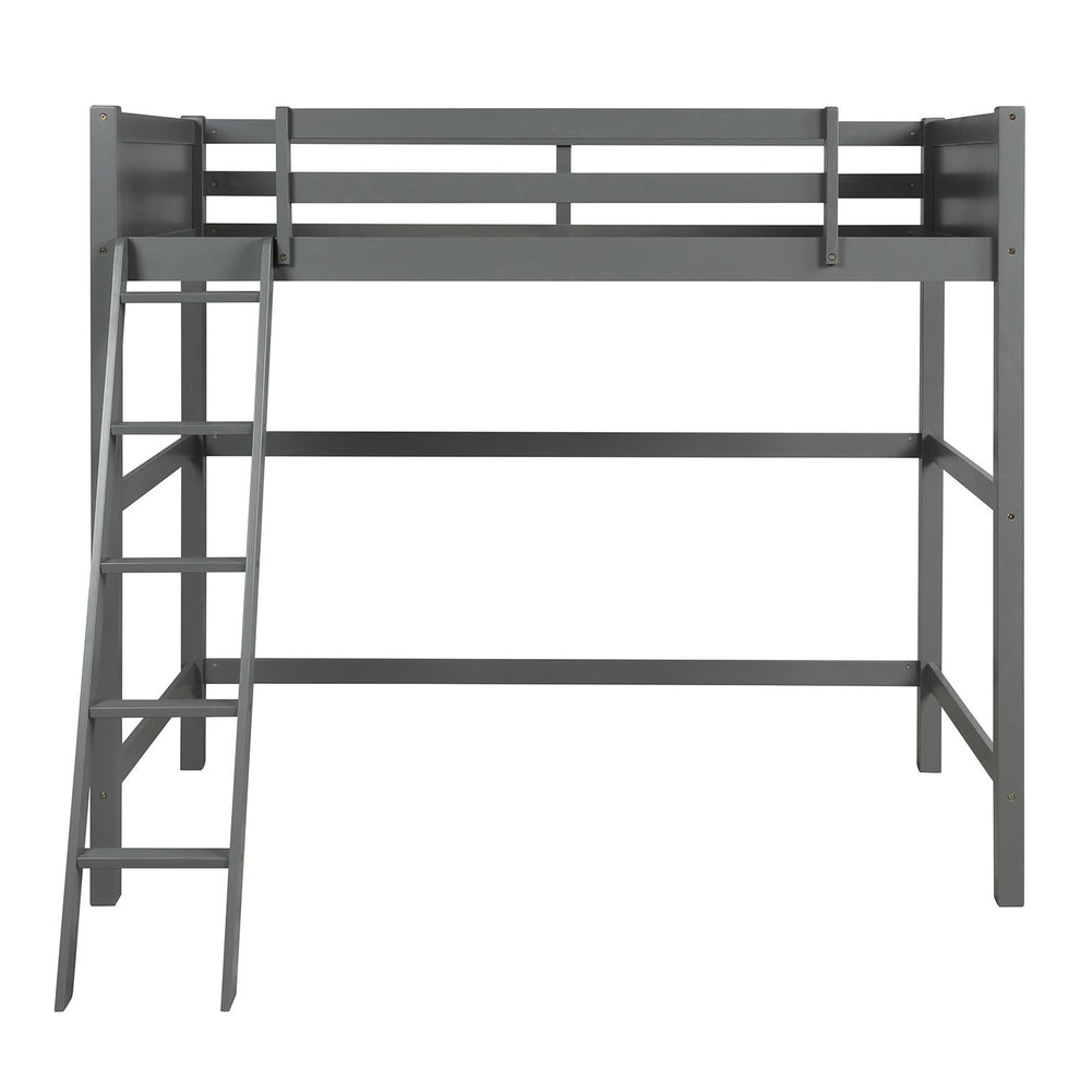 Gray Twin Size High Loft Bed By Homeroots | Beds | Modishstore - 3