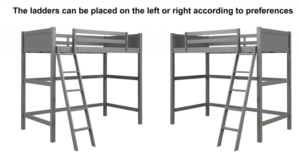 Gray Twin Size High Loft Bed By Homeroots | Beds | Modishstore - 4