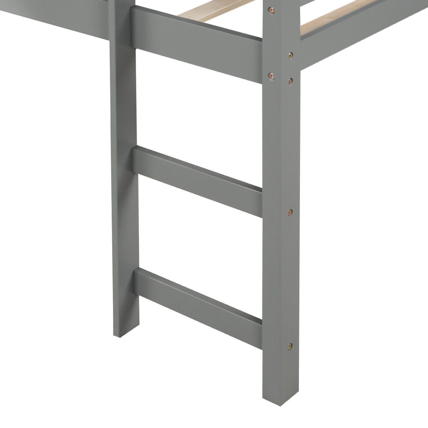 Gray Twin Size Low Loft Bed With Slide By Homeroots - 404078 | Beds | Modishstore - 8