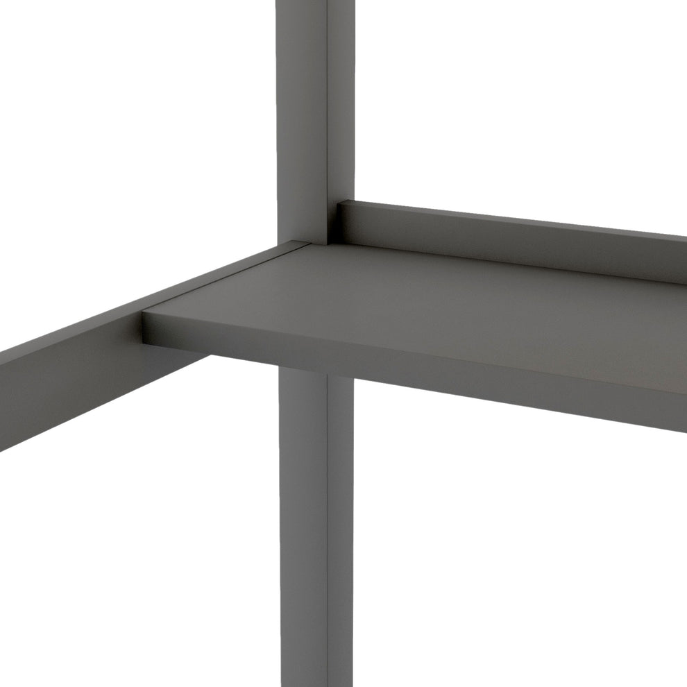 Gray Twin Size Wood Loft Bed With Storage Shelves And Desk By Homeroots | Beds | Modishstore - 8