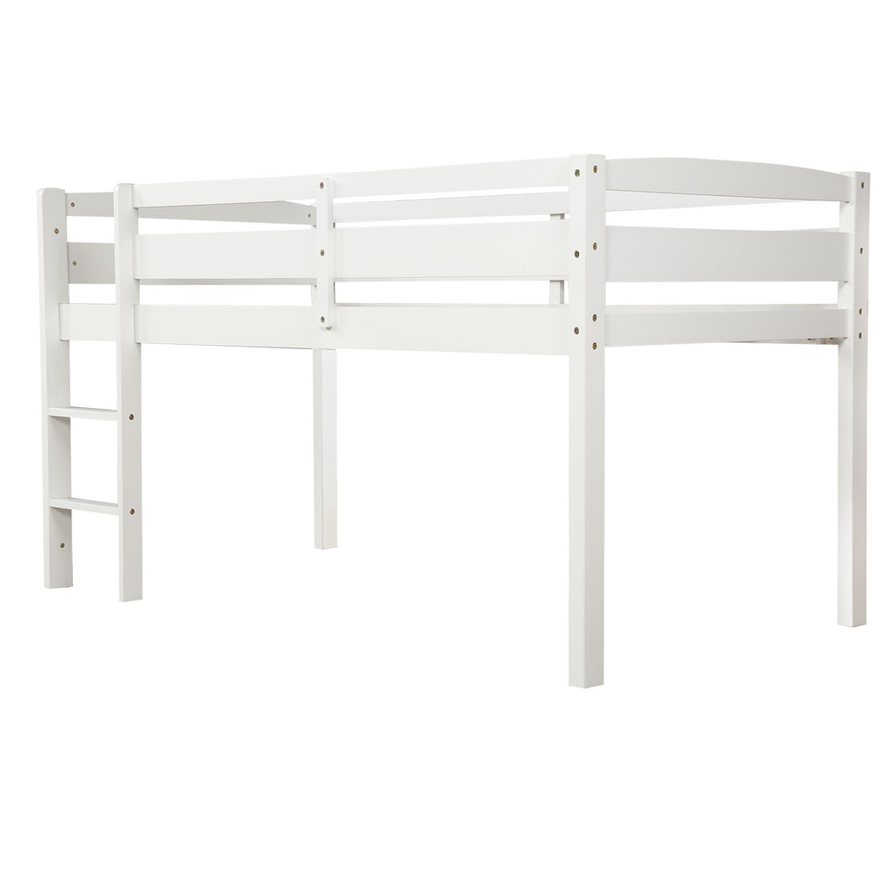 Brown Twin Size Low Loft Bed By Homeroots | Beds | Modishstore - 15