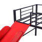 Black Twin Metal Loft Bed With Reinforced Red Slide By Homeroots | Beds | Modishstore - 6