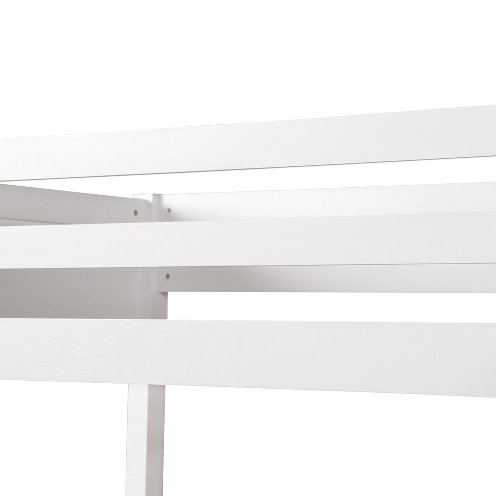 White Twin Size High Loft Bed By Homeroots - 404105 | Beds | Modishstore - 7