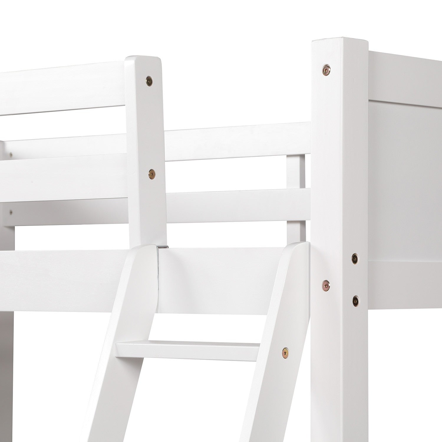 White Twin Size High Loft Bed By Homeroots - 404105 | Beds | Modishstore - 9