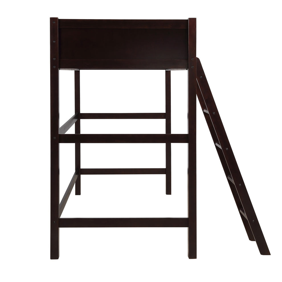 Brown Twin Size Hight Loft Bed By Homeroots | Beds | Modishstore - 6