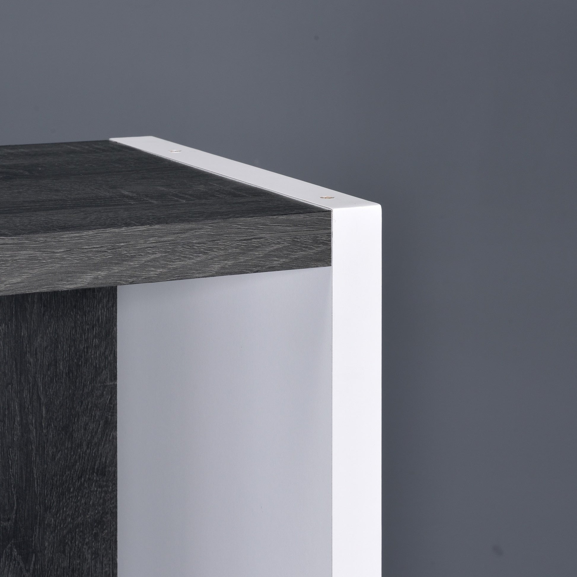 Modern Dark Gray And White Three Cube Storage Bookshelf By Homeroots | Cabinets | Modishstore - 4