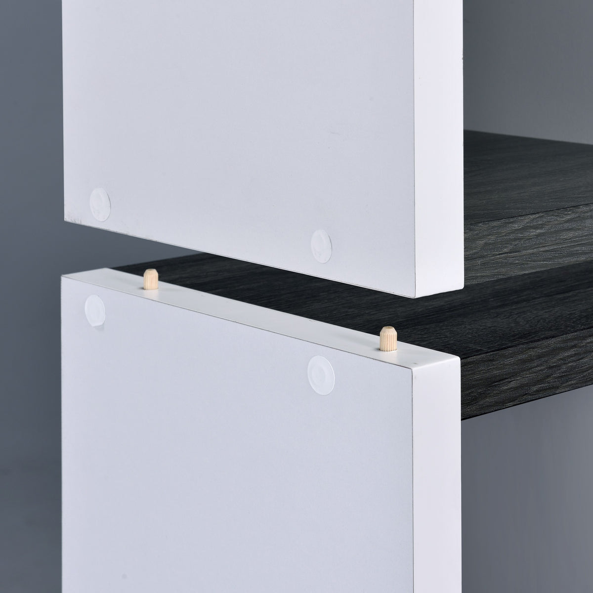 Modern Dark Gray And White Three Cube Storage Bookshelf By Homeroots | Cabinets | Modishstore - 6