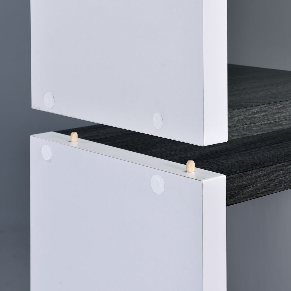 Modern Dark Gray And White Three Cube Storage Bookshelf By Homeroots | Cabinets | Modishstore - 6