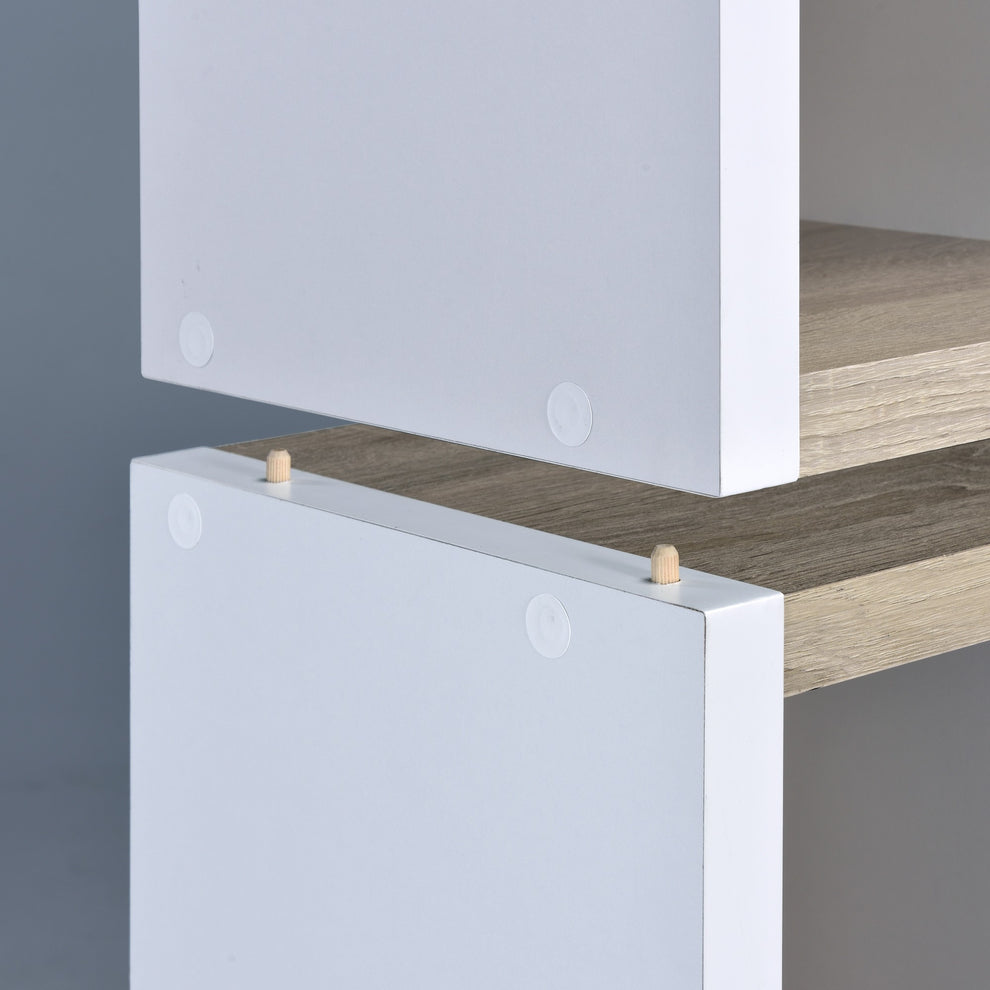 Modern Dark Gray And White Four Cube Storage Bookshelf By Homeroots | Bookcases | Modishstore - 10