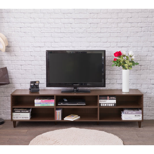 Classic Dark Brown Finish Open Tv Stand By Homeroots | Cabinets | Modishstore