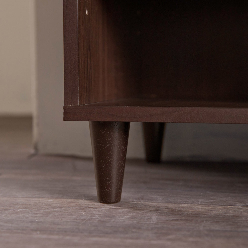 Classic Dark Brown Finish Open Tv Stand By Homeroots | Cabinets | Modishstore - 4