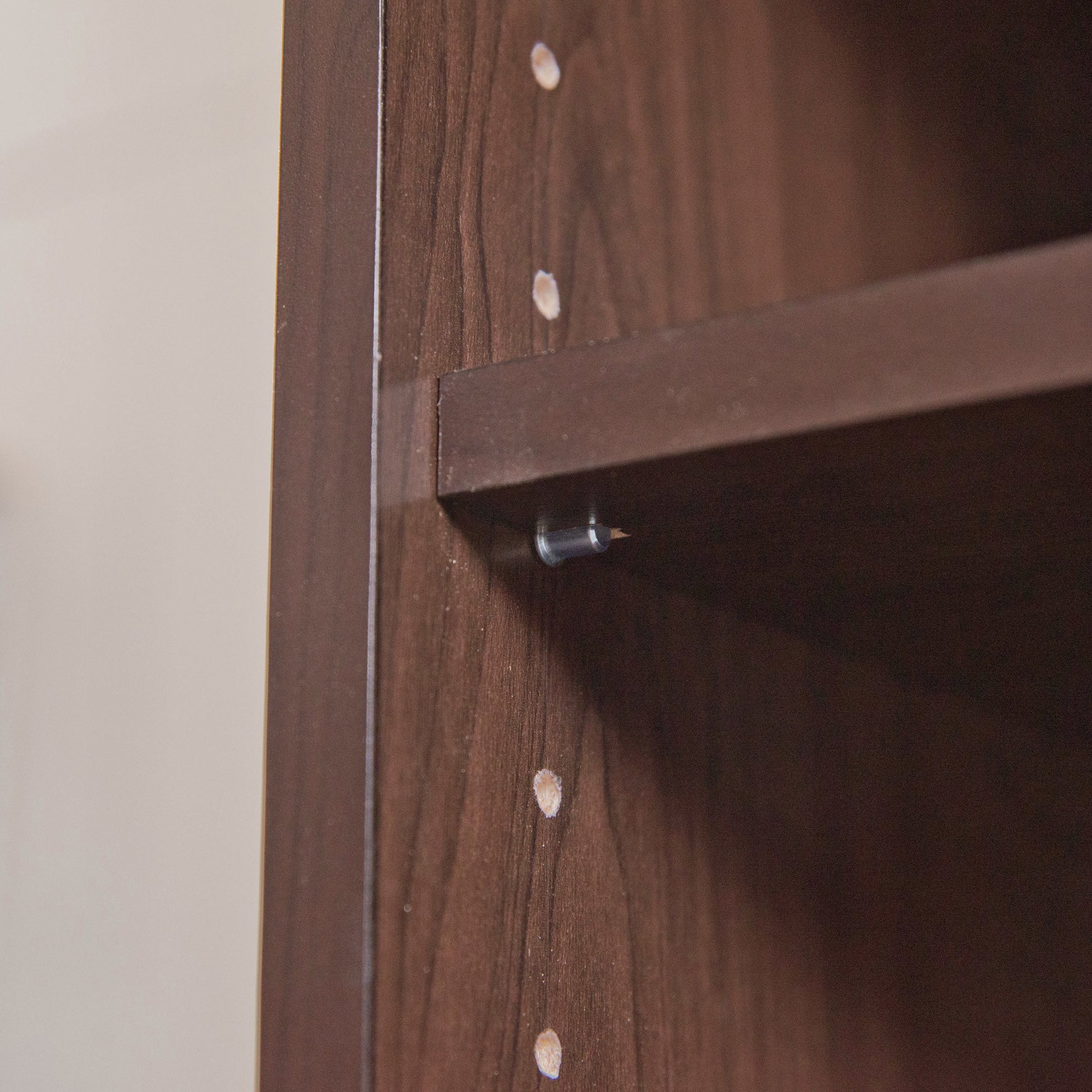 Classic Dark Brown Finish Open Tv Stand By Homeroots | Cabinets | Modishstore - 5