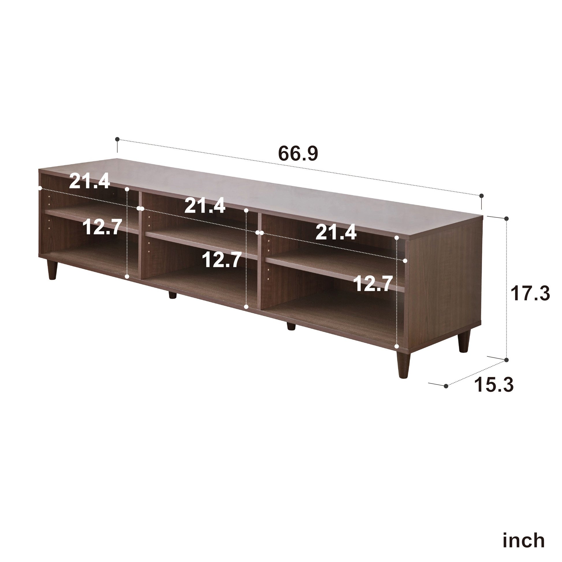 Classic Dark Brown Finish Open Tv Stand By Homeroots | Cabinets | Modishstore - 6