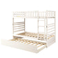 White Twin Over Twin Solid Wood Bunk Bed With Trundle By Homeroots | Beds | Modishstore - 9