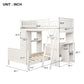 White Twin Over Twin Size Bed With Shelves And Drawers By Homeroots | Beds | Modishstore - 6