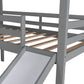 Gray L-Shaped Double Twin Size Loft Bed By Homeroots | Beds | Modishstore - 8