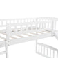 White Twin Size Stairway Loft Bed With Slide By Homeroots | Beds | Modishstore - 7