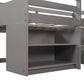 Brown Twin Size Low Loft Bed With Shelves And Drawers By Homeroots | Beds | Modishstore - 25