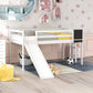 White Twin Loft Bed Bed Chalkboard And Slide By Homeroots | Beds | Modishstore - 2
