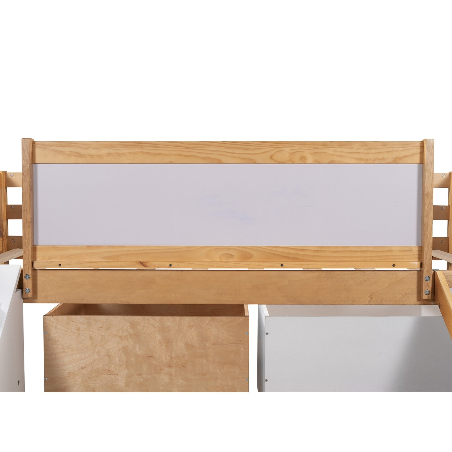 White Twin Size Low Slide Loft Bed With Storage Boxes By Homeroots | Beds | Modishstore - 24