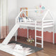 White Twin Size Slide House Loft Bed By Homeroots | Beds | Modishstore