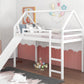 White Twin Size Slide House Loft Bed By Homeroots | Beds | Modishstore - 3
