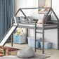 White Twin Size Slide House Loft Bed By Homeroots | Beds | Modishstore - 12