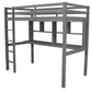 Gray Twin Loft Bed With Desk And Shelves By Homeroots | Beds | Modishstore - 5