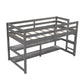 Minimalist Gray Twin Size Loft Bed With Built In Shelves By Homeroots | Beds | Modishstore - 5