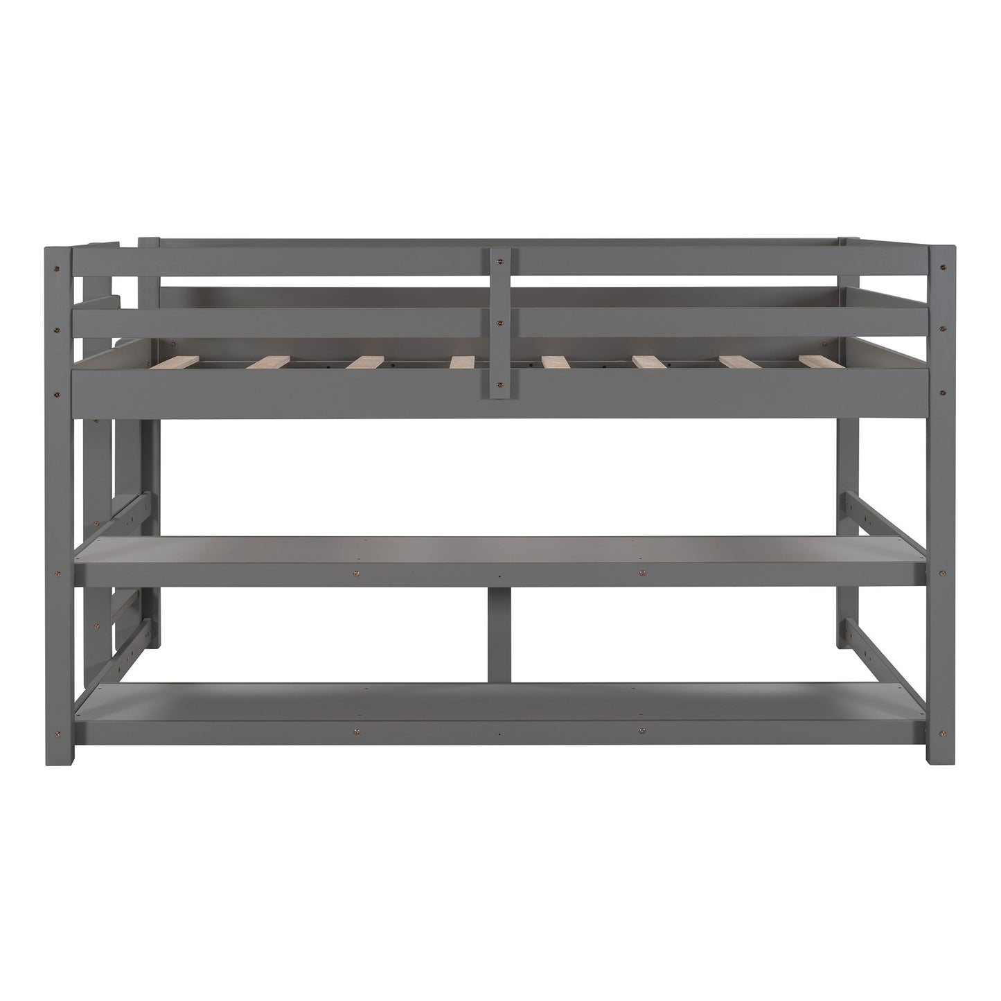 Minimalist Gray Twin Size Loft Bed With Built In Shelves By Homeroots | Beds | Modishstore - 6
