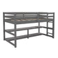 Minimalist Gray Twin Size Loft Bed With Built In Shelves By Homeroots | Beds | Modishstore - 8