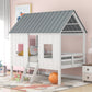 Playhouse With Windows And Roof White Twin Size Low Loft Bed By Homeroots | Beds | Modishstore