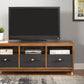 Walnut and Black Mid Century Modern TV Console By Homeroots | TV Stands | Modishstore