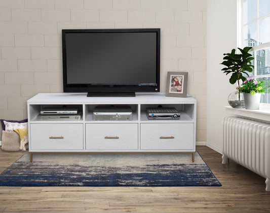 Glam White and Gold TV Console By Homeroots