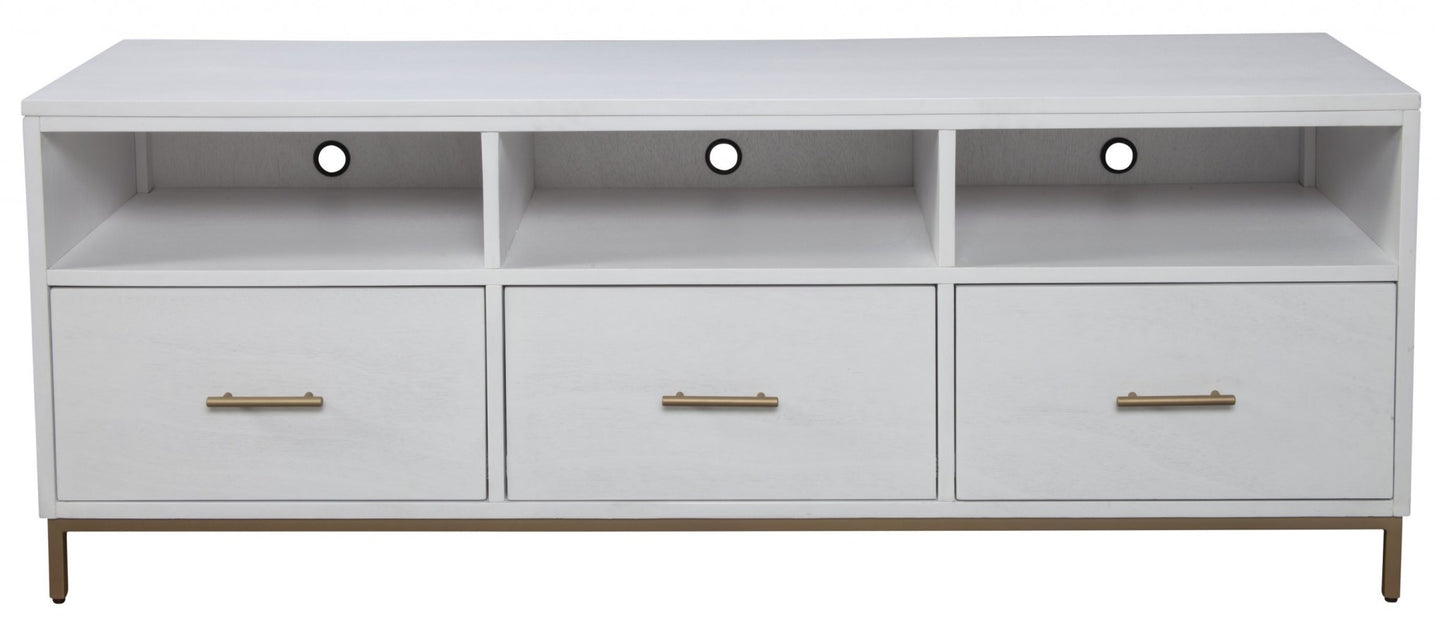 Glam White and Gold TV Console By Homeroots