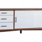 Flair 64" Acorn and White Mid Century Mod TV Console By Homeroots | TV Stands | Modishstore - 3