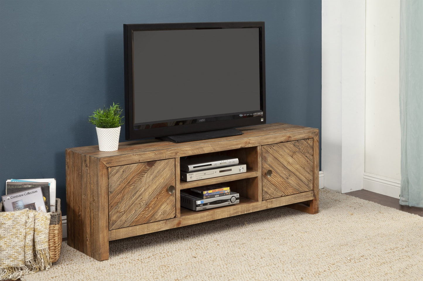 Rustic Natural Trendy TV Console By Homeroots | TV Stands | Modishstore