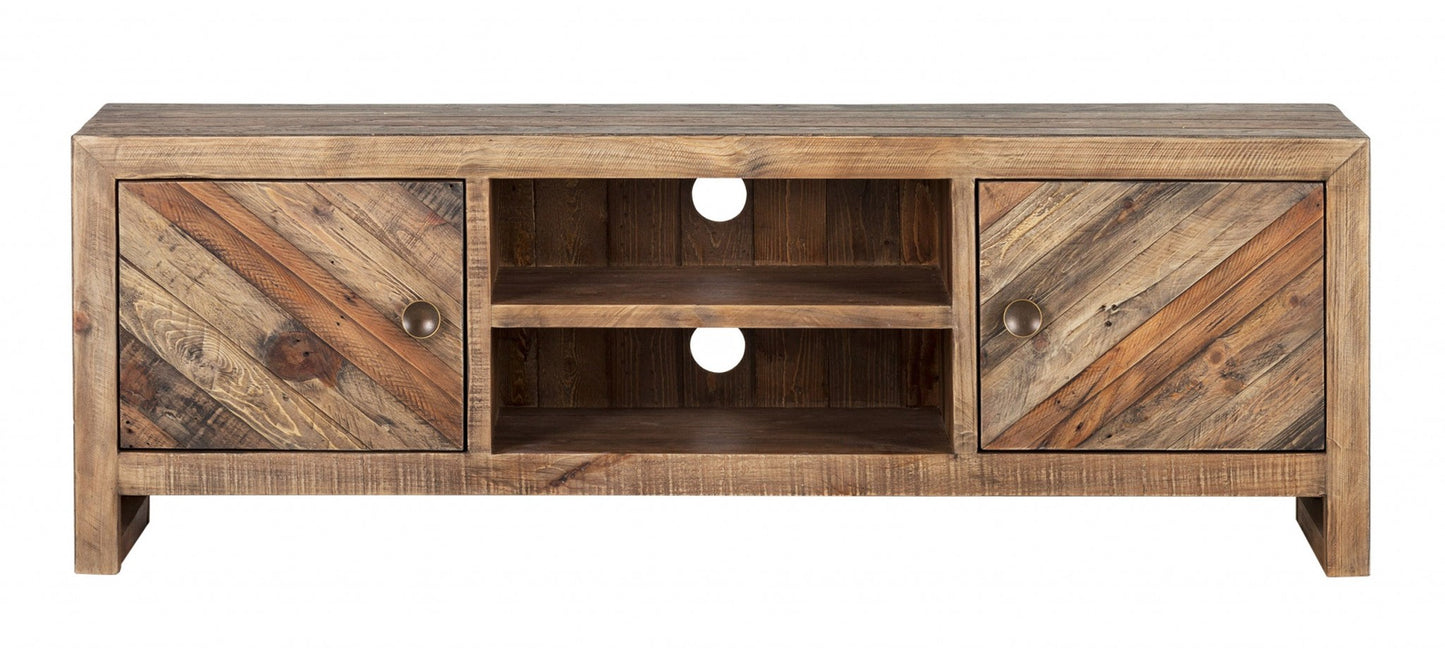 Rustic Natural Trendy TV Console By Homeroots | TV Stands | Modishstore - 2