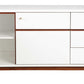 White Mid Century Mod TV Console with Acorn Accents By Homeroots
