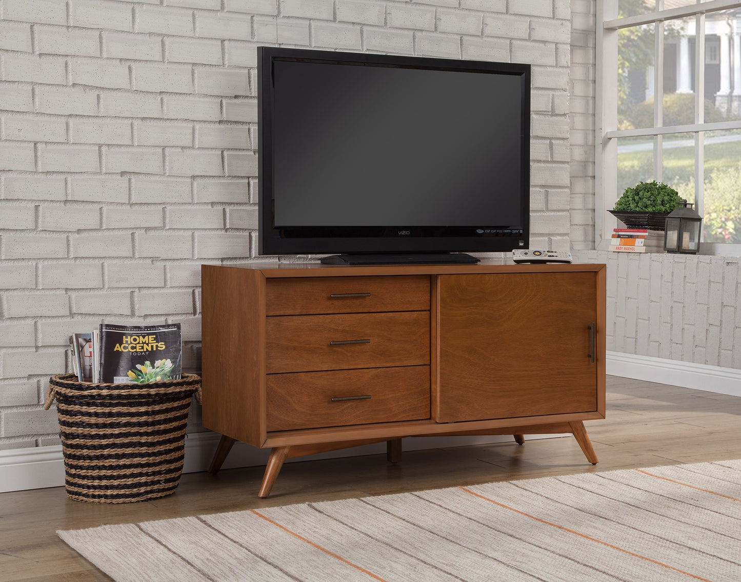 Flair 50" Acorn Mid Century Mod TV Console By Homeroots | TV Stands | Modishstore