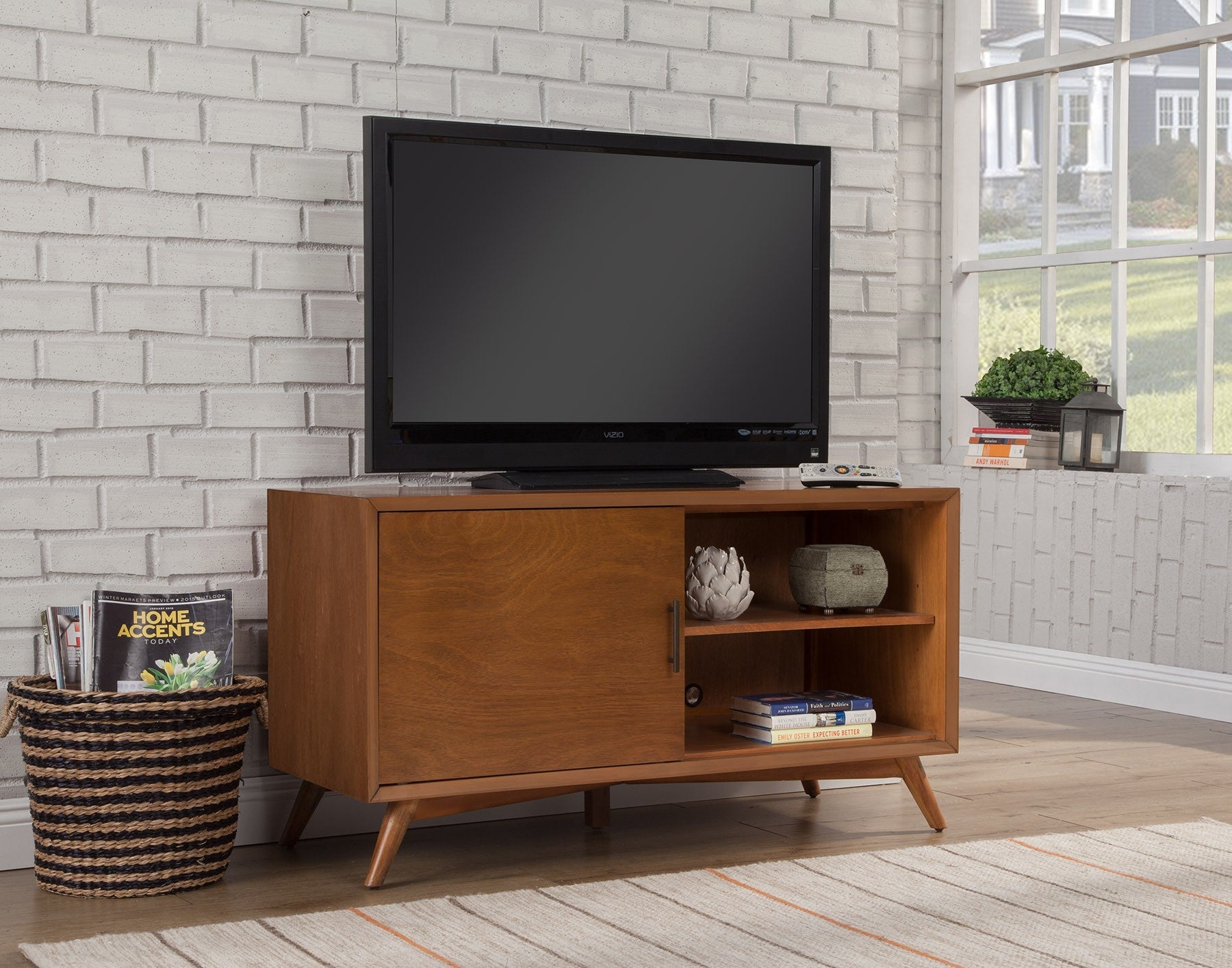 Flair 50" Acorn Mid Century Mod TV Console By Homeroots | TV Stands | Modishstore - 2