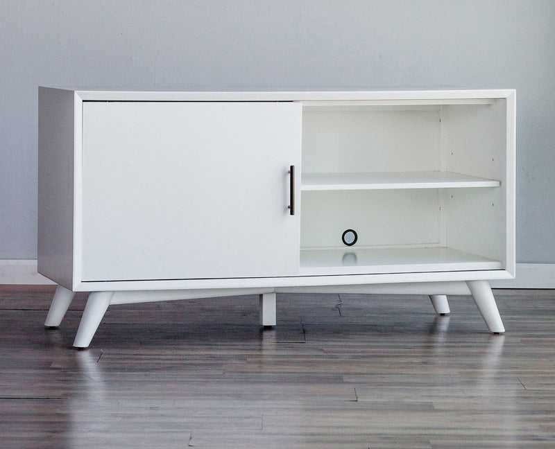 Flair 50" White Mid Century Mod TV Console By Homeroots | TV Stands | Modishstore