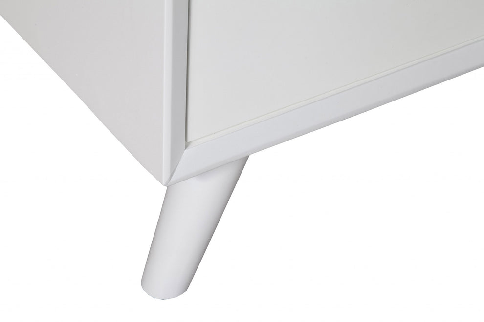 Flair 50" White Mid Century Mod TV Console By Homeroots | TV Stands | Modishstore - 2